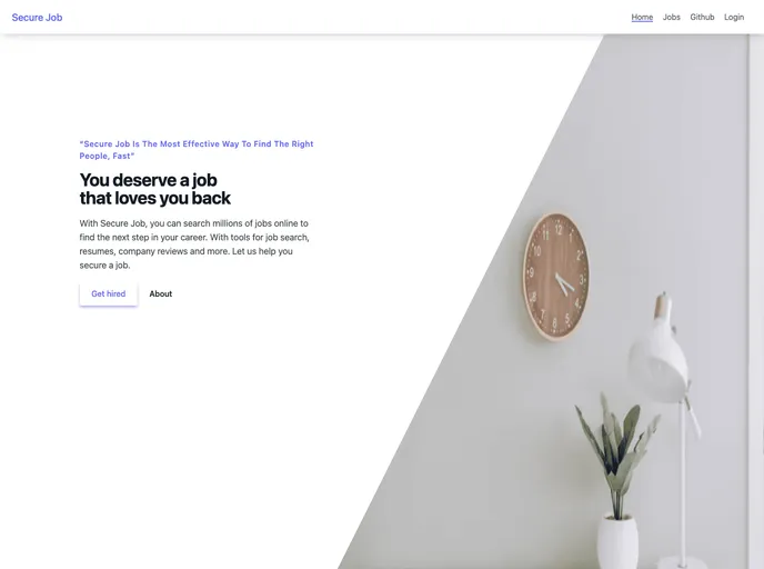 screenshot of Secure Job
