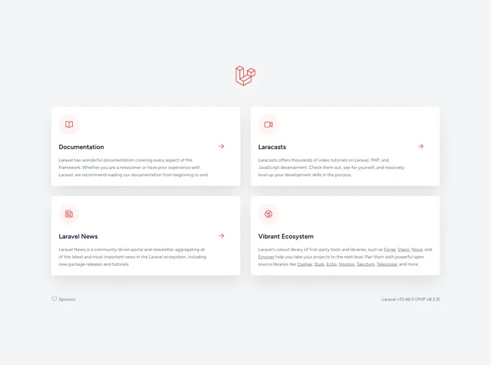 screenshot of Vercel Laravel 10 Starter