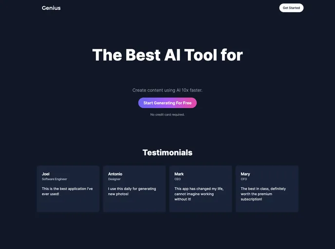 screenshot of Saas AI Platform