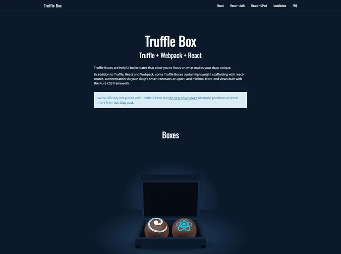 screenshot of React Uport Box