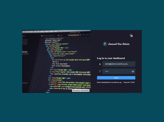 screenshot of Laravel Vue Admin