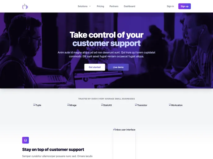 screenshot of React Starter Template