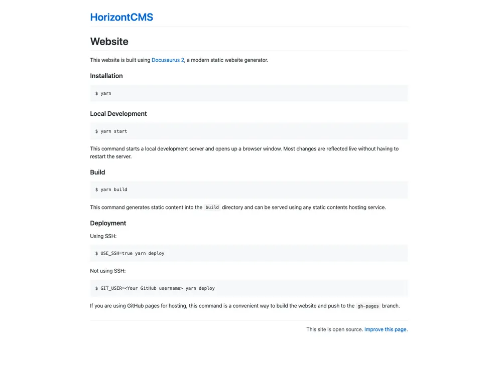 screenshot of HorizontCMS