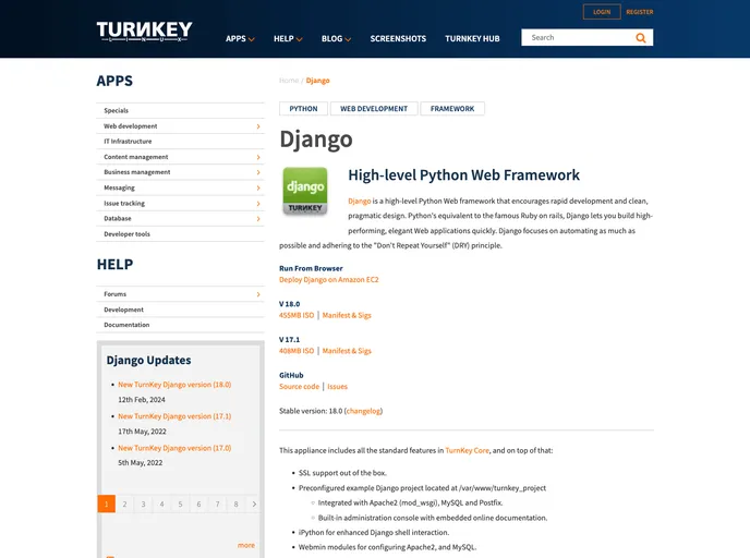 screenshot of Django