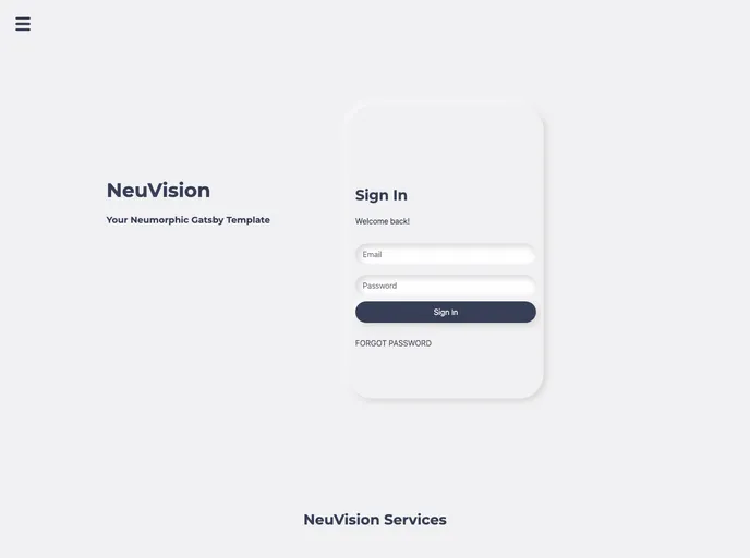 screenshot of NeuVision Gatsby Template