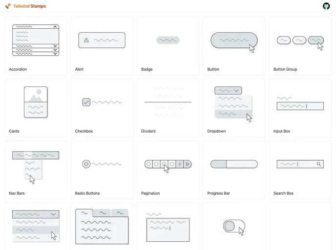 screenshot of Tailwind Stamps