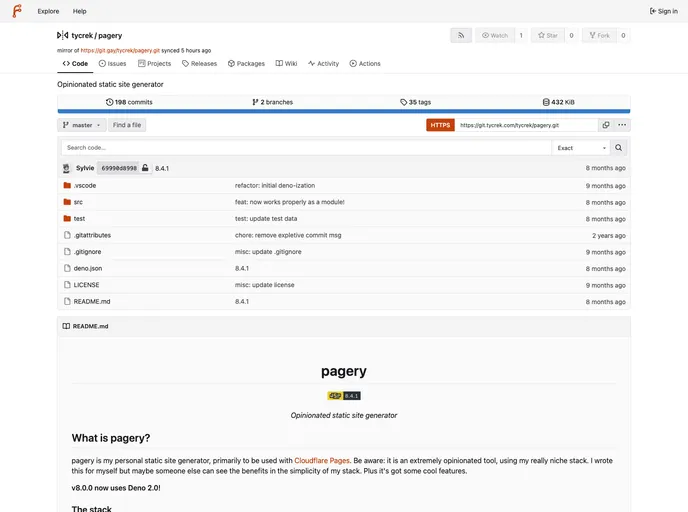 screenshot of Pagery