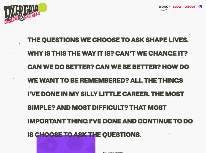 screenshot of Tylergaw.com