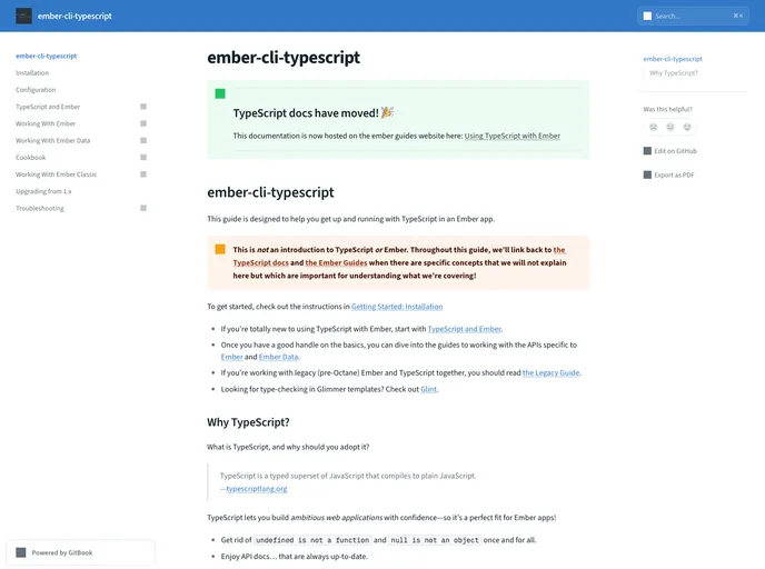 screenshot of Ember Cli Typescript
