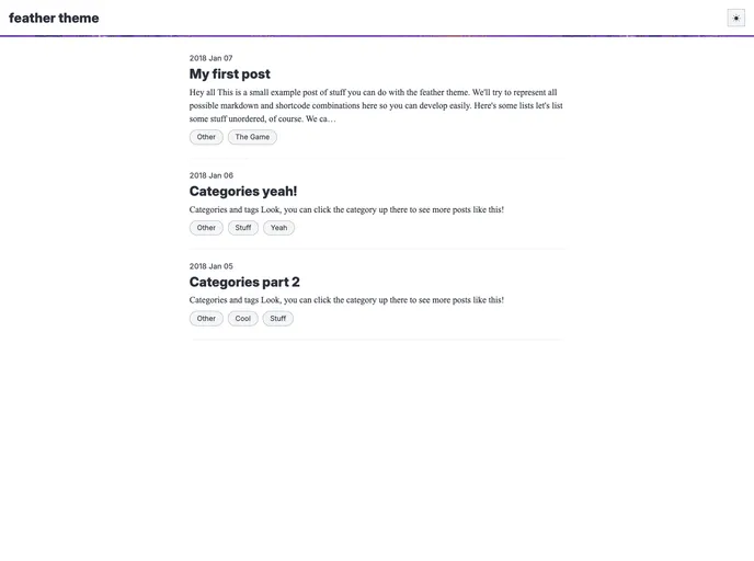 screenshot of Feather