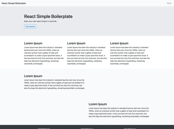 screenshot of React Simple Boilerplate