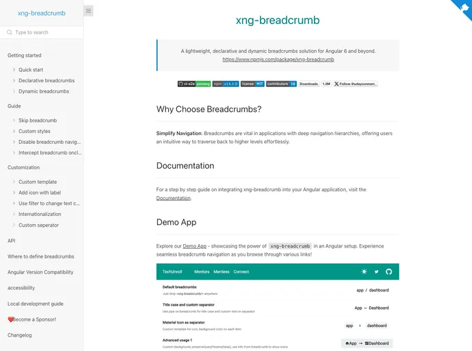 screenshot of Xng Breadcrumb