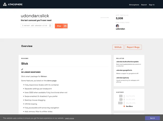 screenshot of Meteor Slick