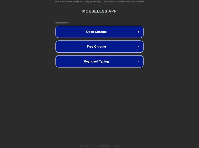 screenshot of Mouseless Landingpage
