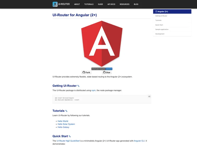 screenshot of Angular