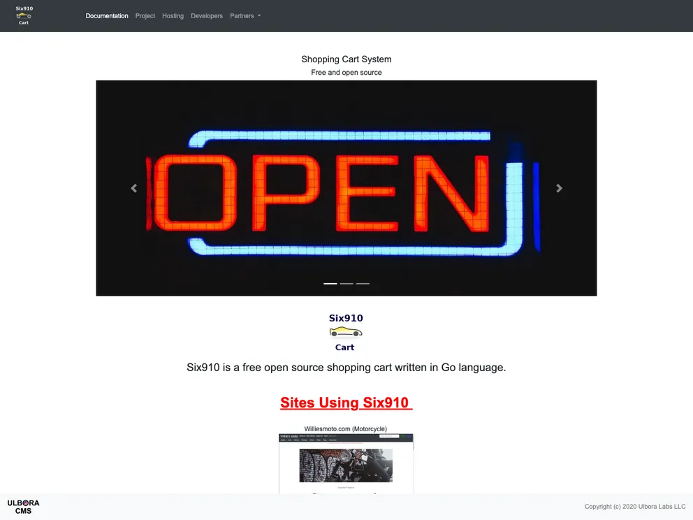 screenshot of Six910 UI