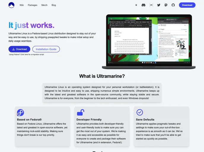 screenshot of Website