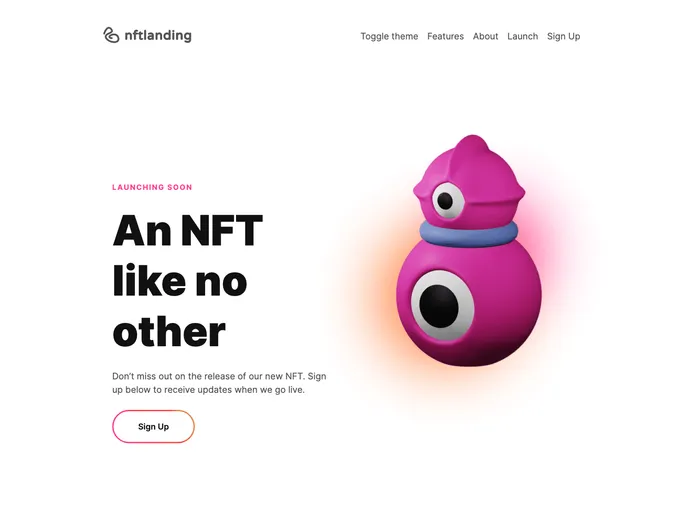 screenshot of NFT Landing