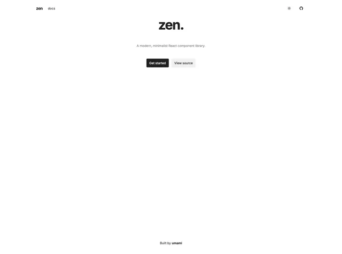 screenshot of React Zen