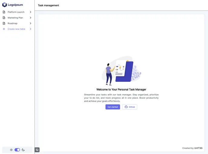 screenshot of Nextjs Task Management App