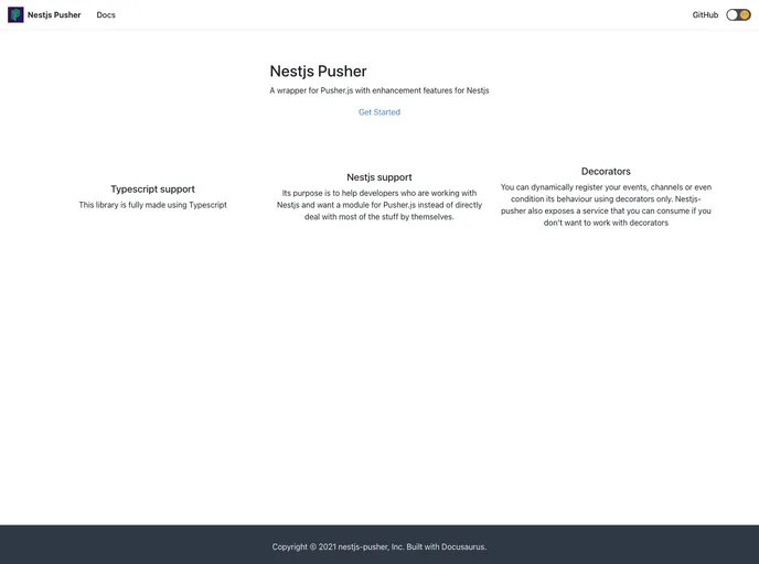 screenshot of Nestjs Pusher