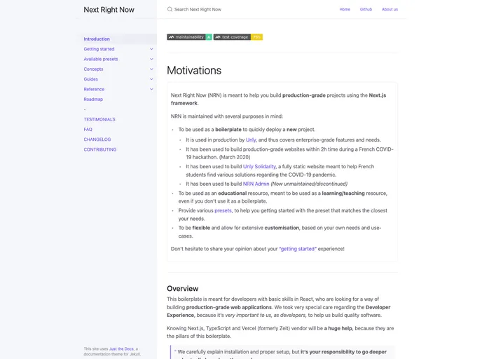 screenshot of Next Right Now
