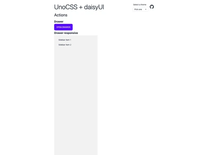 screenshot of Unocss Preset Daisy