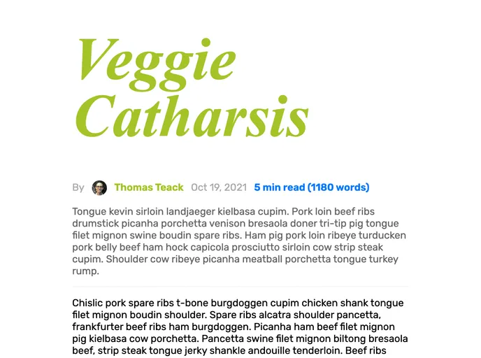 screenshot of Svelte Readotron