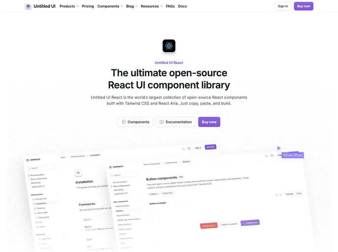screenshot of Untitledui Nextjs Starter Kit