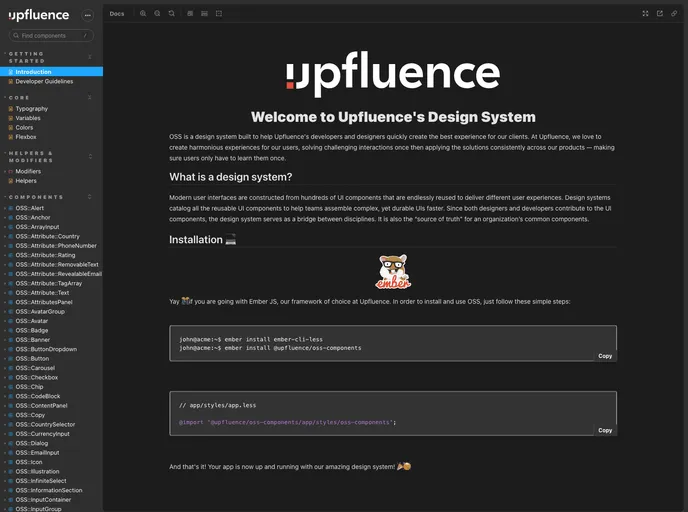 screenshot of Oss Components