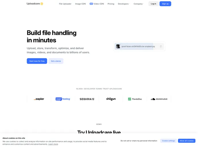 screenshot of Uploadcare Rails