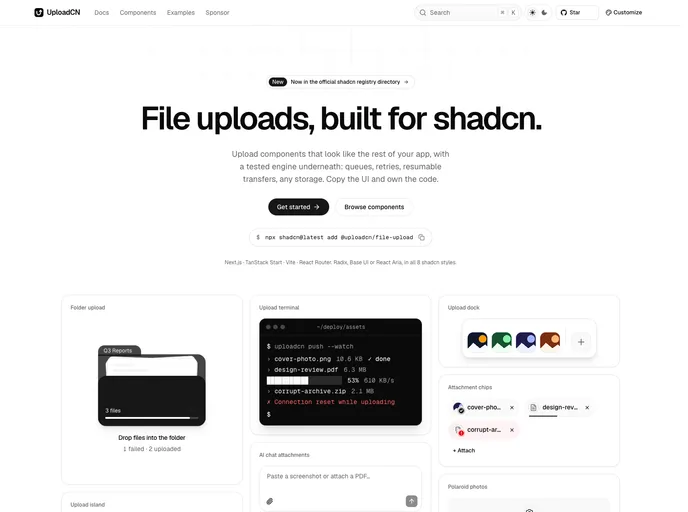 Uploadcn screenshot