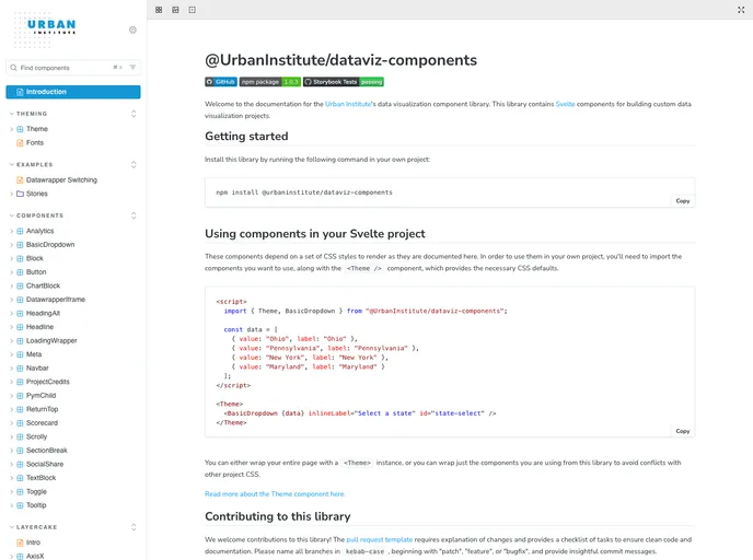 screenshot of Dataviz Components