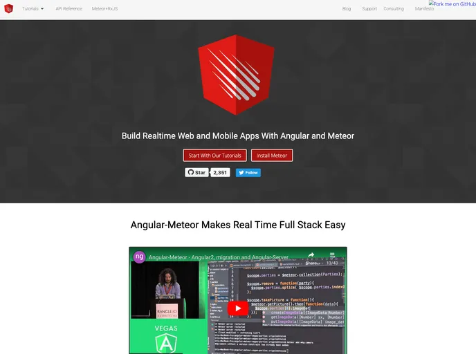screenshot of Meteor Angular2.0 Socially