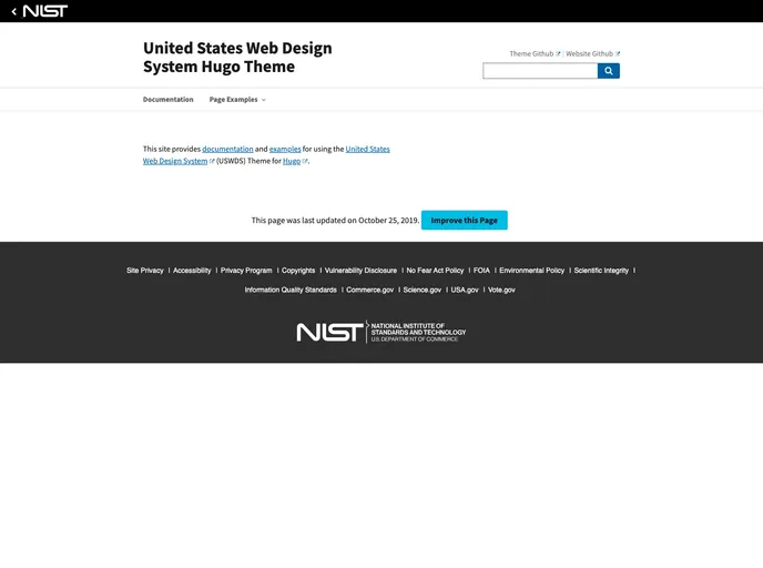 screenshot of Hugo Uswds