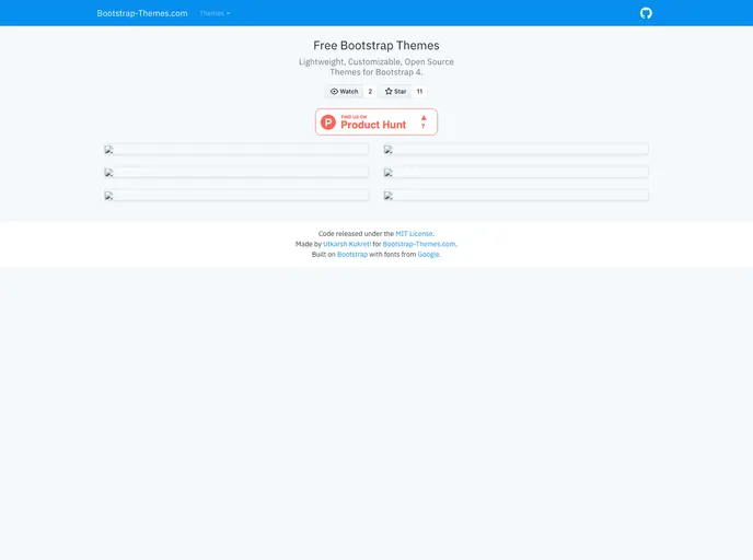 screenshot of Bootstrap Themes