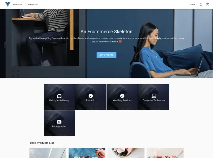 screenshot of Ecommerce Biolerplate