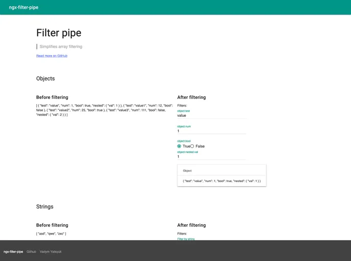 screenshot of Ngx Filter Pipe