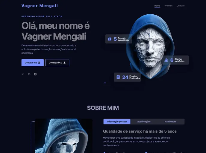 screenshot of Developer Blue Portfolio