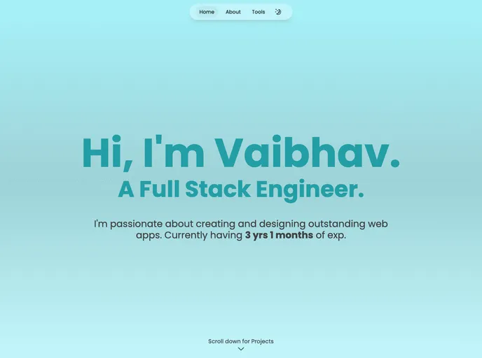 screenshot of MinimalFolio