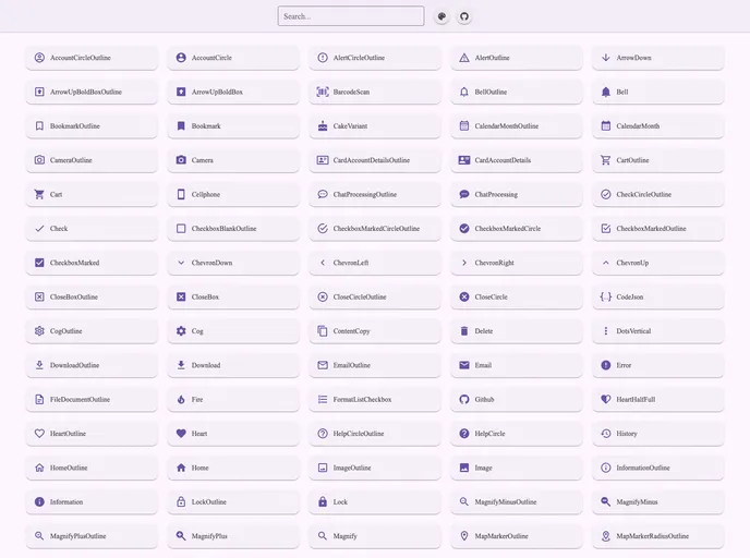 screenshot of Varlet Icons Library Starter