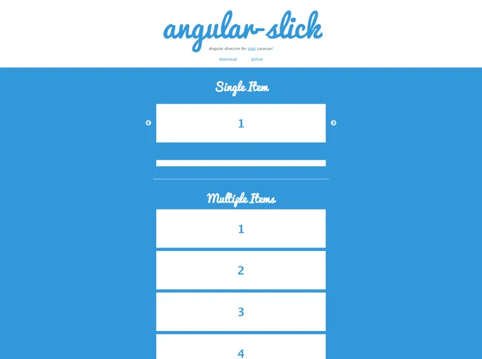 screenshot of Angular Slick