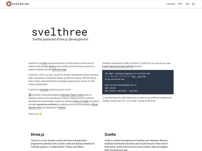 screenshot of Svelthree