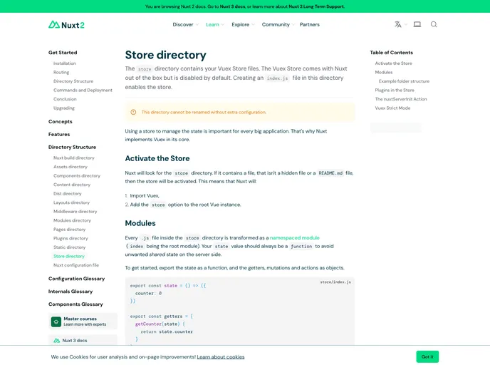 screenshot of Nuxt3 Vuex