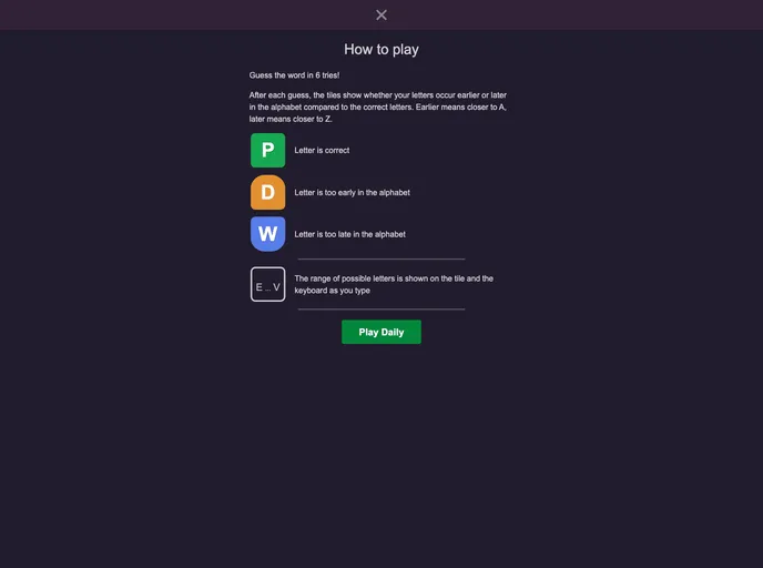 screenshot of Word Peaks
