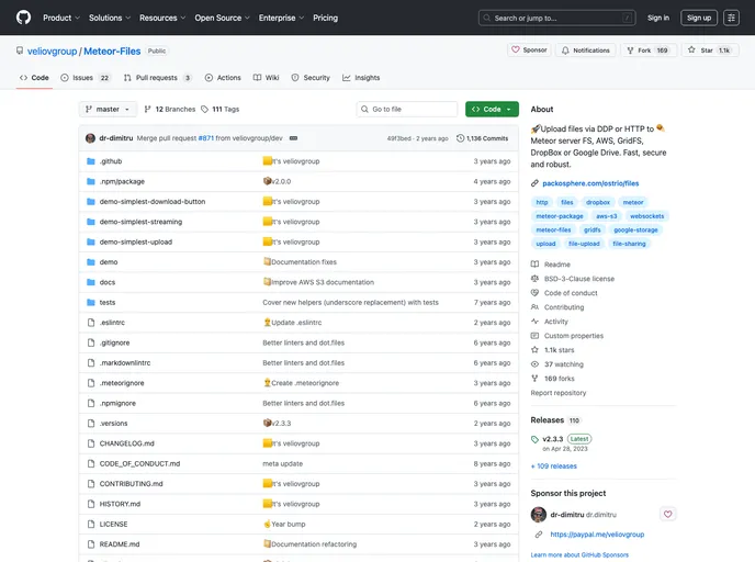 screenshot of Meteor Files Demos