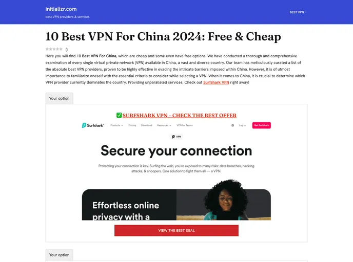 screenshot of Initializr