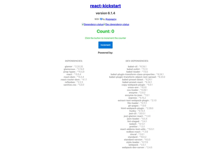screenshot of React Kickstart