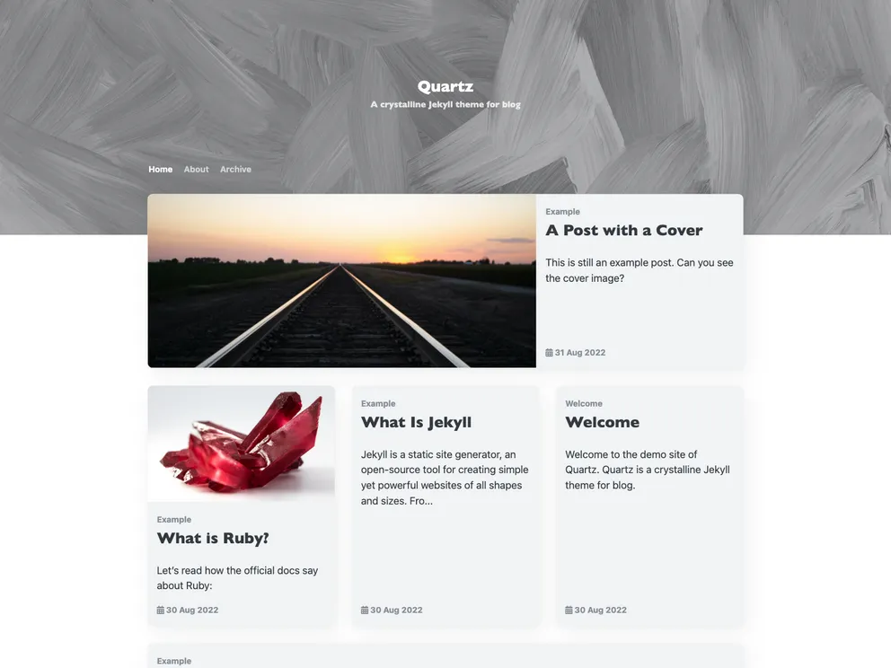 screenshot of Jekyll Theme Quartz