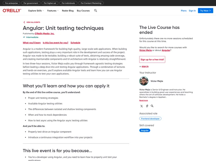 screenshot of Angular Testing Workshop